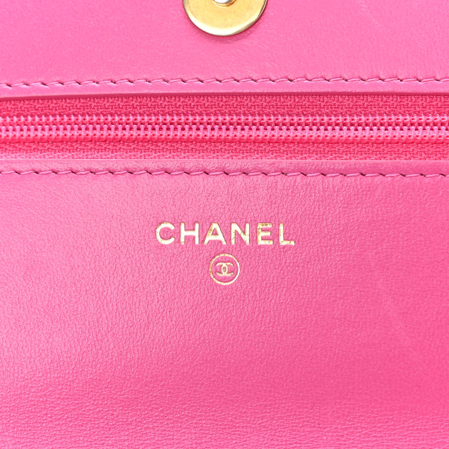 Wool Tweed Lambskin Quilted Chanel 19 Wallet On Chain WOC and Coin Purse Fuchsia