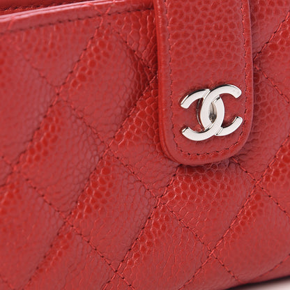 Chanel Caviar Quilted Mini Phone Holder Clutch Red 12 of 13