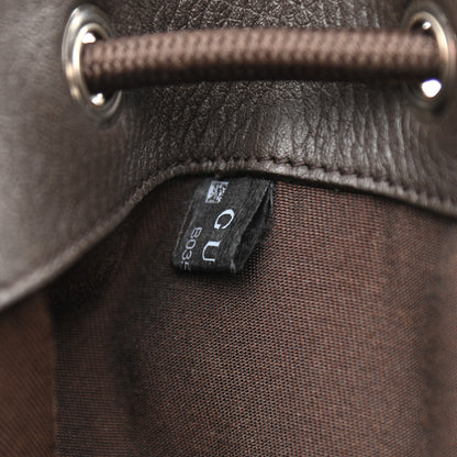 Gucci Monogram Dollar Calfskin O Drawstring Backpack Beige Ebony Testa di Moro Dark Chocolate 8 of 12