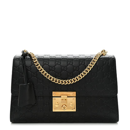 Gucci Guccissima Medium Padlock Shoulder Bag Black 1 of 10