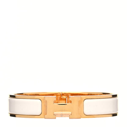 Hermes Enamel Narrow Clic Clac H Bracelet PM White 1 of 6