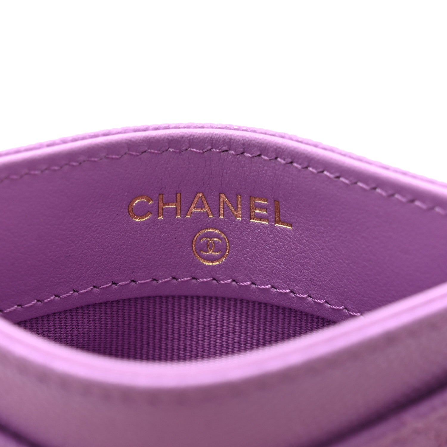 Chanel Caviar Quilted Card Holder Purple 6 of 12