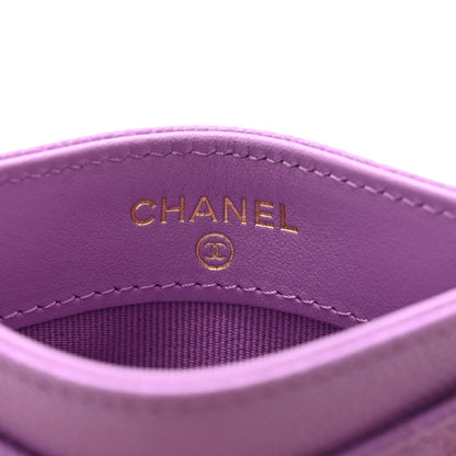 Chanel Caviar Quilted Card Holder Purple 6 of 12