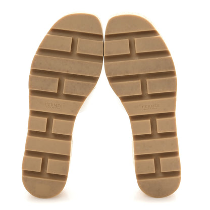 Hermes Calfskin Cork Eze 30 Sandals 37 White 6 of 9