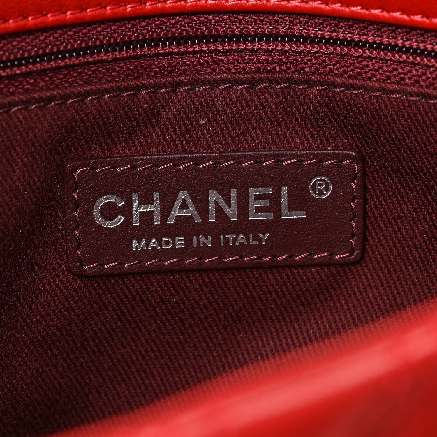 Chanel Lambskin Chevron Double Stitch Jumbo Single Flap Red 6 of 9