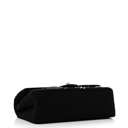 Chanel Boucle Tweed Crystal Bead Embellished Space Charms 2.55 Reissue 225 Flap Black Multicolor 4 of 10