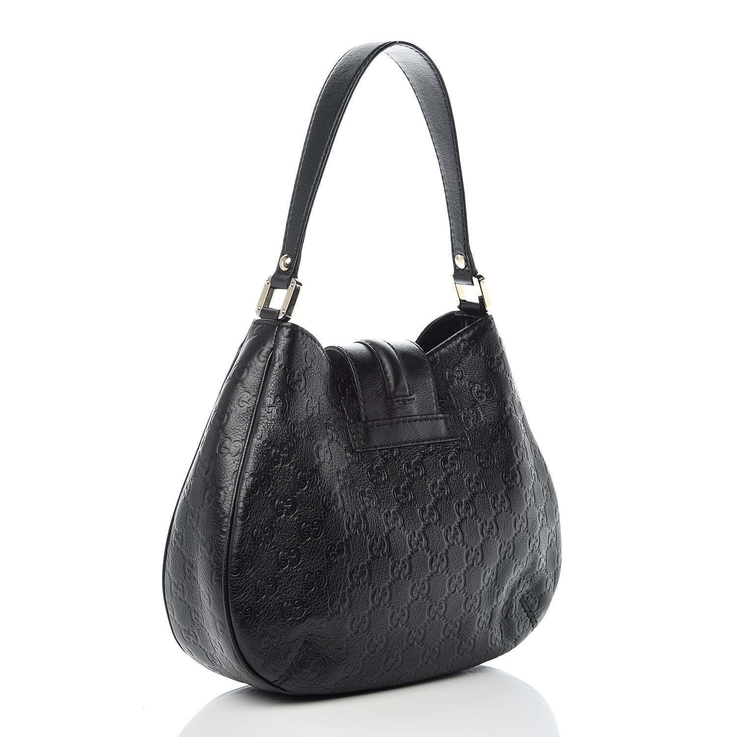 Gucci Guccissima Medium New Ladies Web Hobo Black 3 of 10