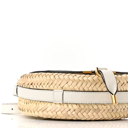 Chloe Raffia Small Grain Calfskin Small Marcie Basket Crossbody White 8 of 9