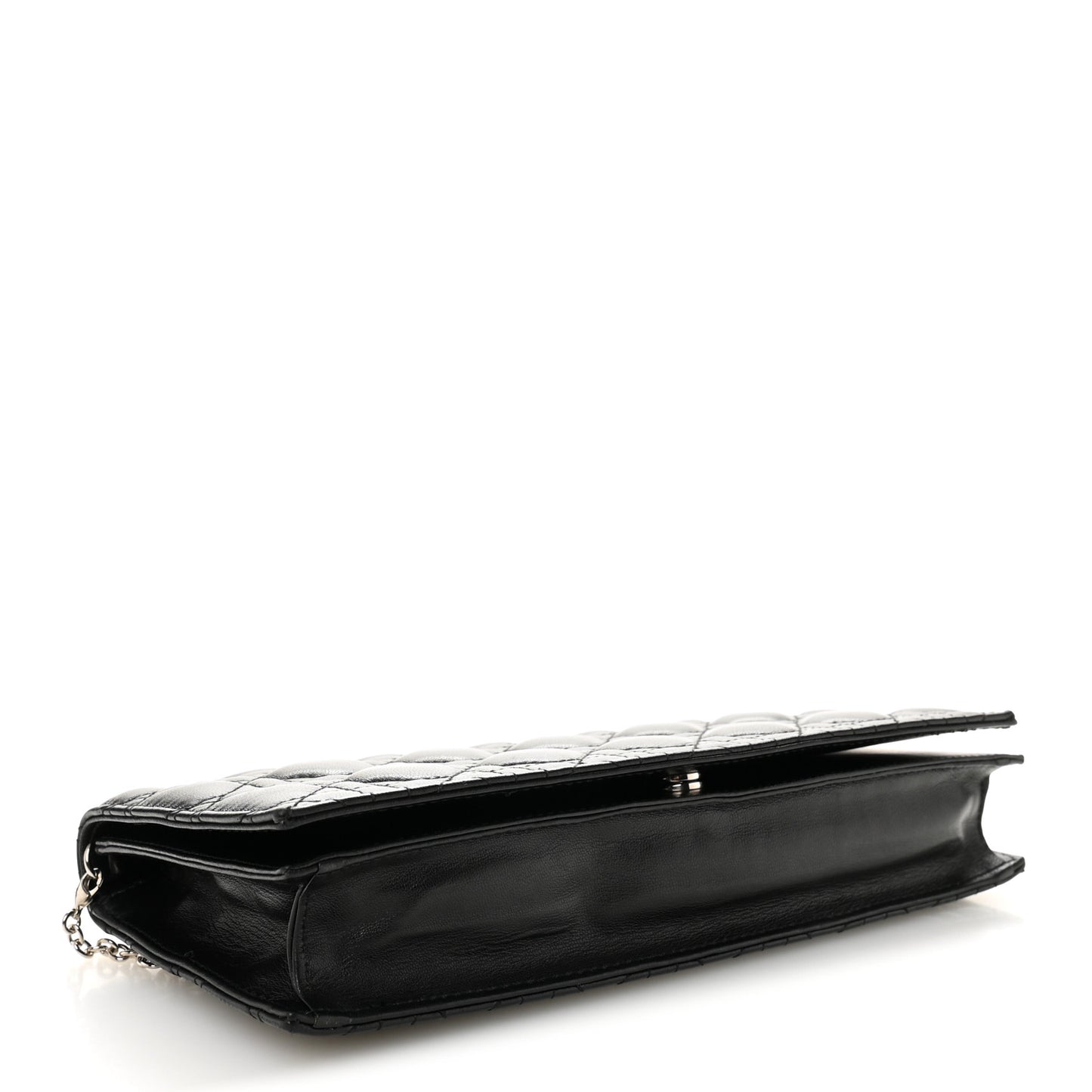 Lambskin Cannage Lady Dior Convertible Clutch Black
