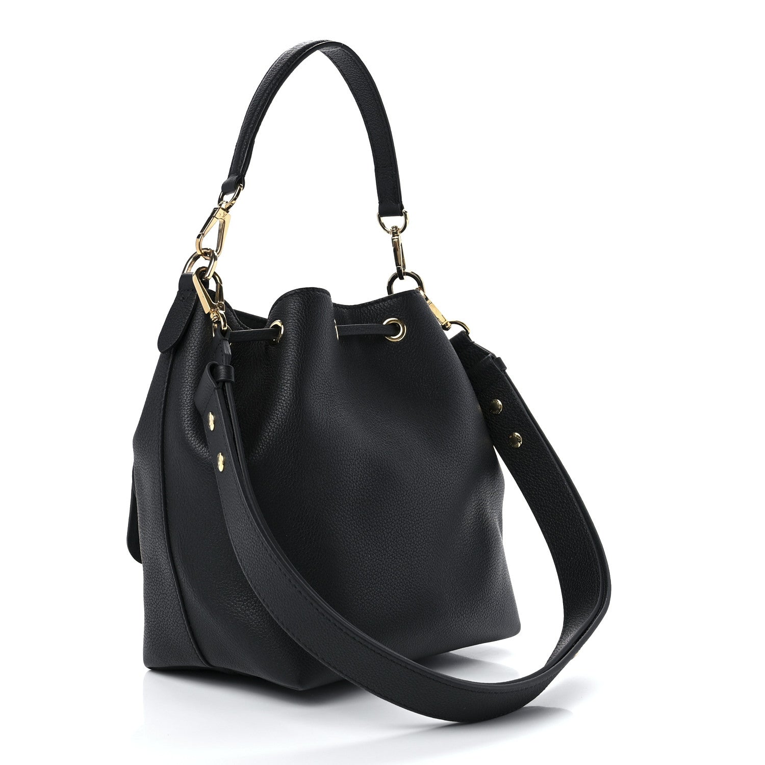 Louis Vuitton Calfskin Lockme Bucket MM Black 3 of 11