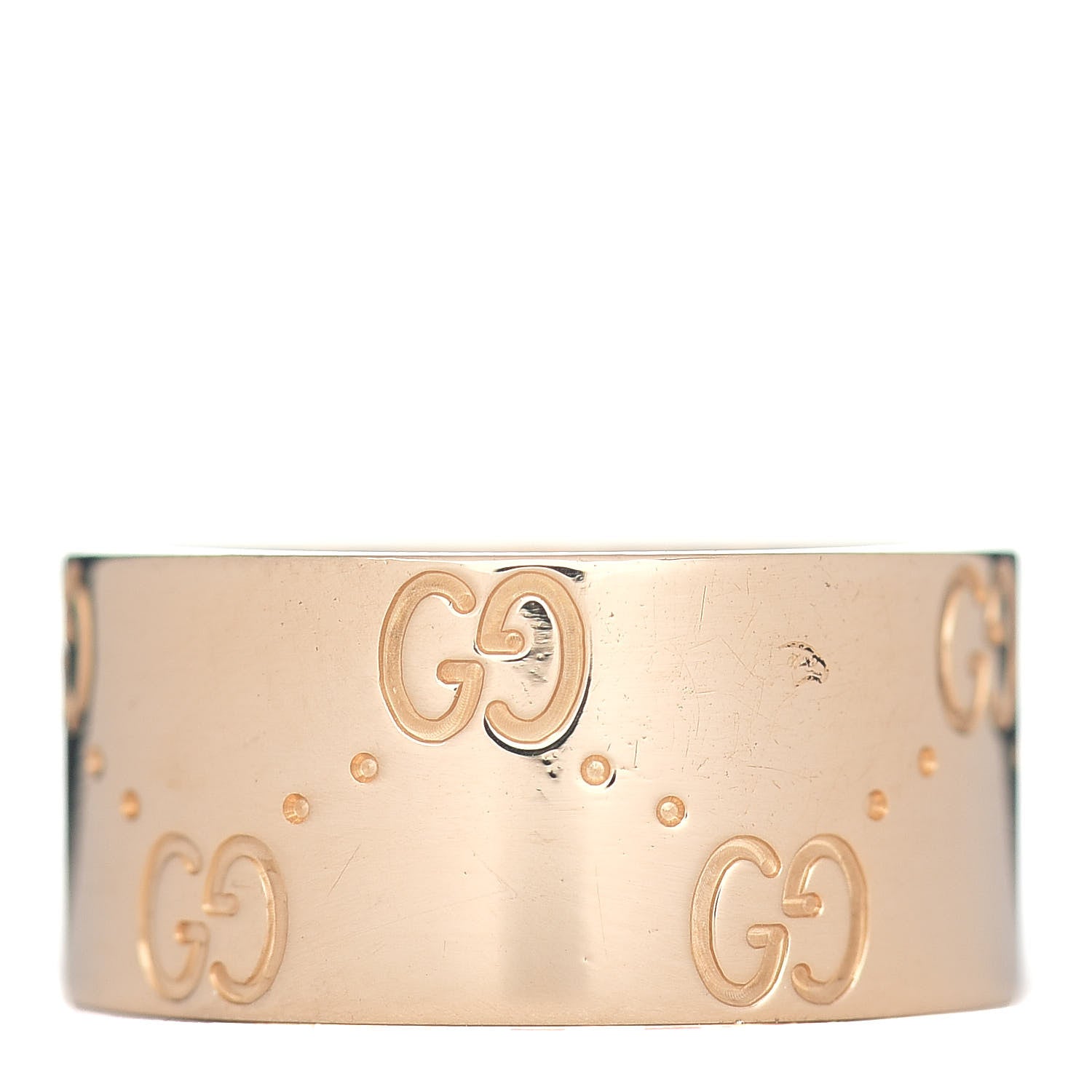 Gucci 18K Yellow Gold 9mm Icon Band Ring 52 6 3 of 4