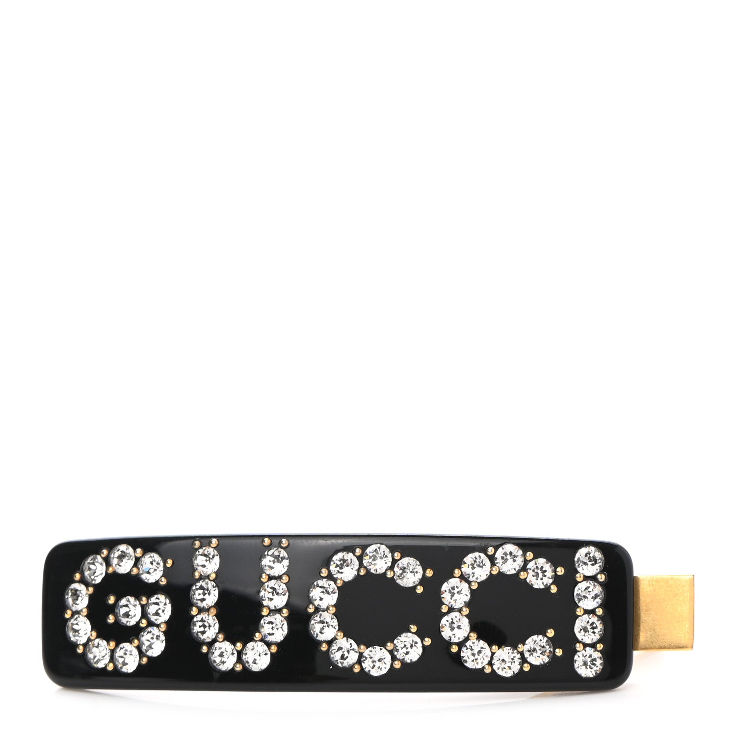 Gucci Resin Crystal Single Hair Barrette Black 1 of 3