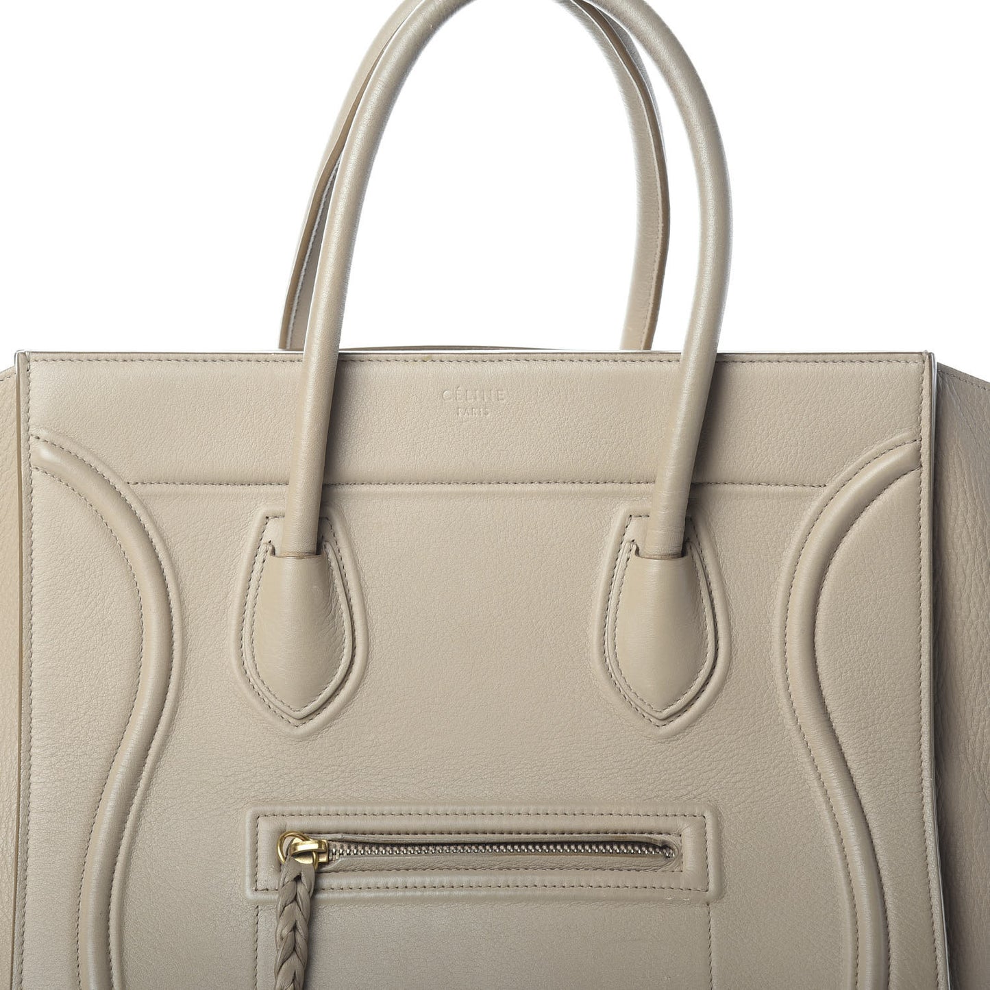Supple Calfskin Medium Phantom Luggage Beige