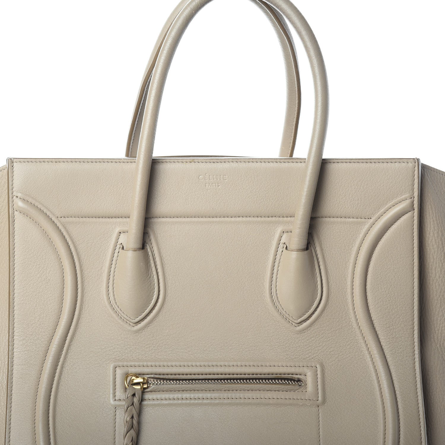 Celine Supple Calfskin Medium Phantom Luggage Beige 7 of 9