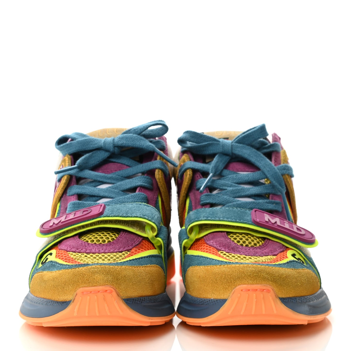 Suede Mesh Printed Womens Ultrapace Sneakers 35 Crop Zaffiro Neon Yellow