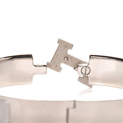 Hermes Enamel Narrow Clic Clac H Bracelet PM Blanc Gris Clair 4 of 4