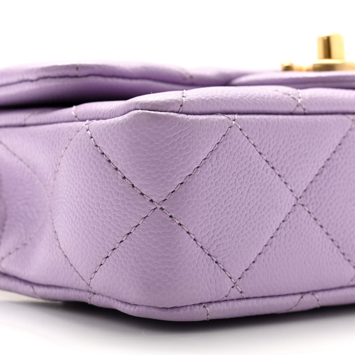Caviar Quilted Mini Rectangular Sweetheart Flap Lilac