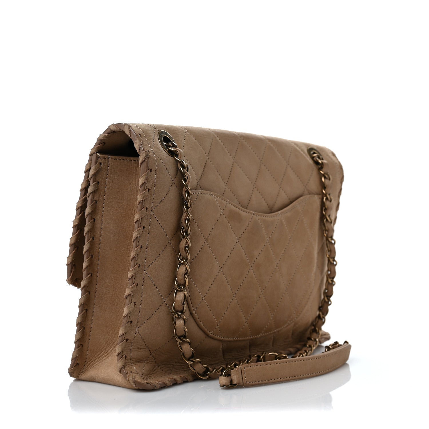 Chanel Iridescent Calfskin Jumbo Happy Stitch Flap Beige 3 of 11