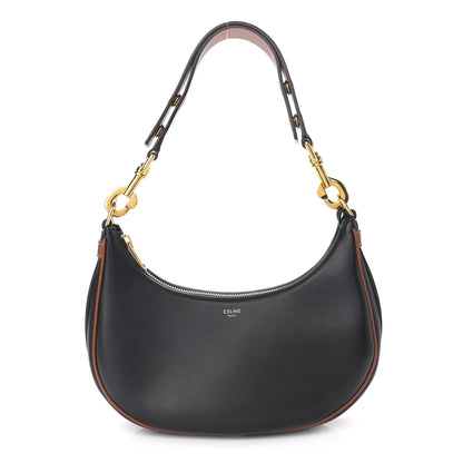 Celine Smooth Calfskin Medium Strap Ava Shoulder Bag Black Tan 1 of 10