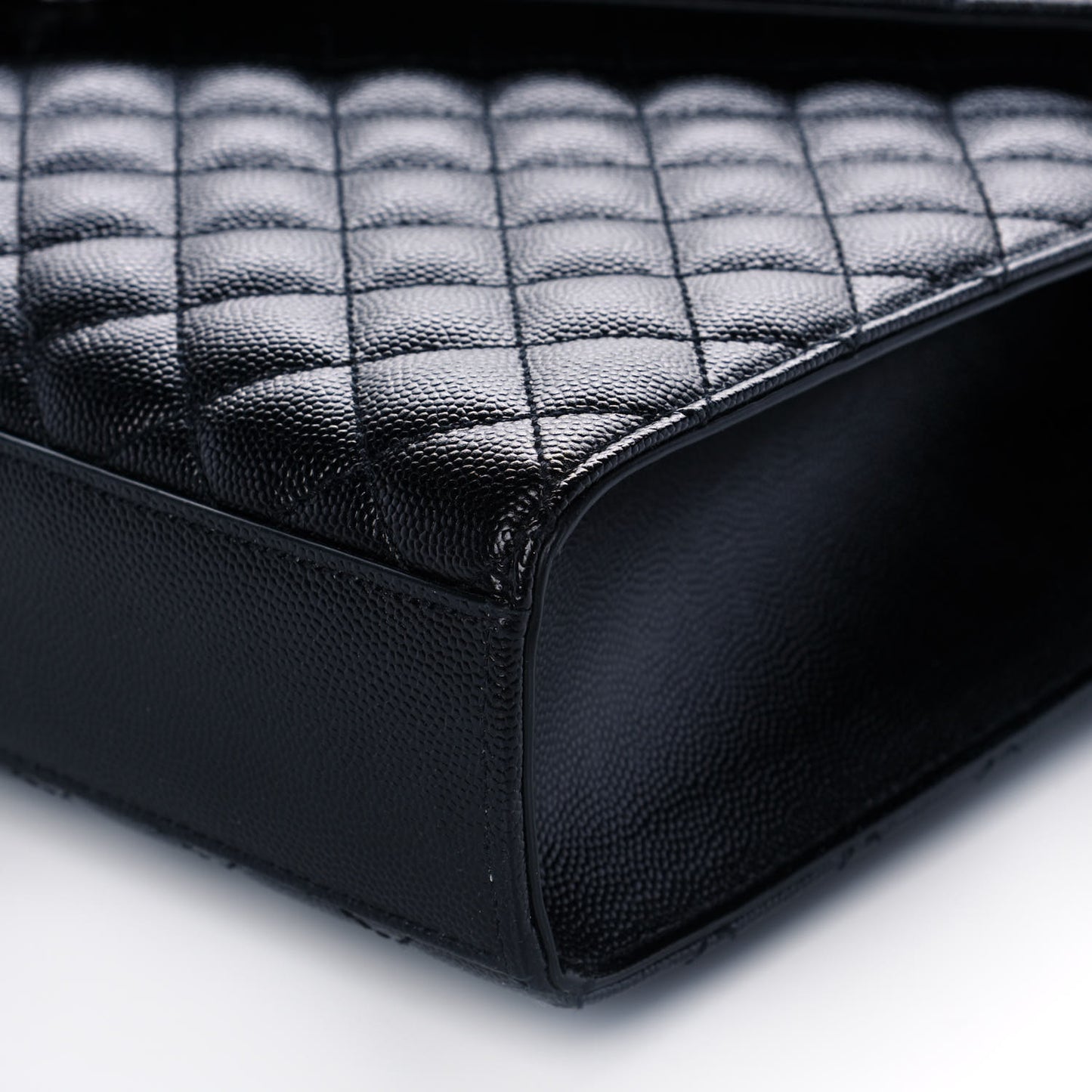 Calfskin Mixed Matelasse Triquilt Large Monogram Satchel Black