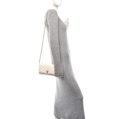 Chanel Lambskin Quilted CC Pearl Crush Wallet on Chain WOC White 2 of 11