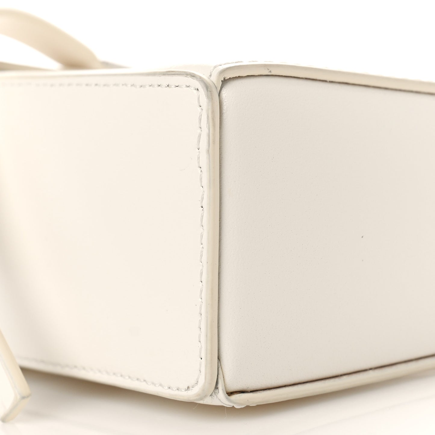 Box Calfskin Small Cut Out Shoulder Bag Ivory