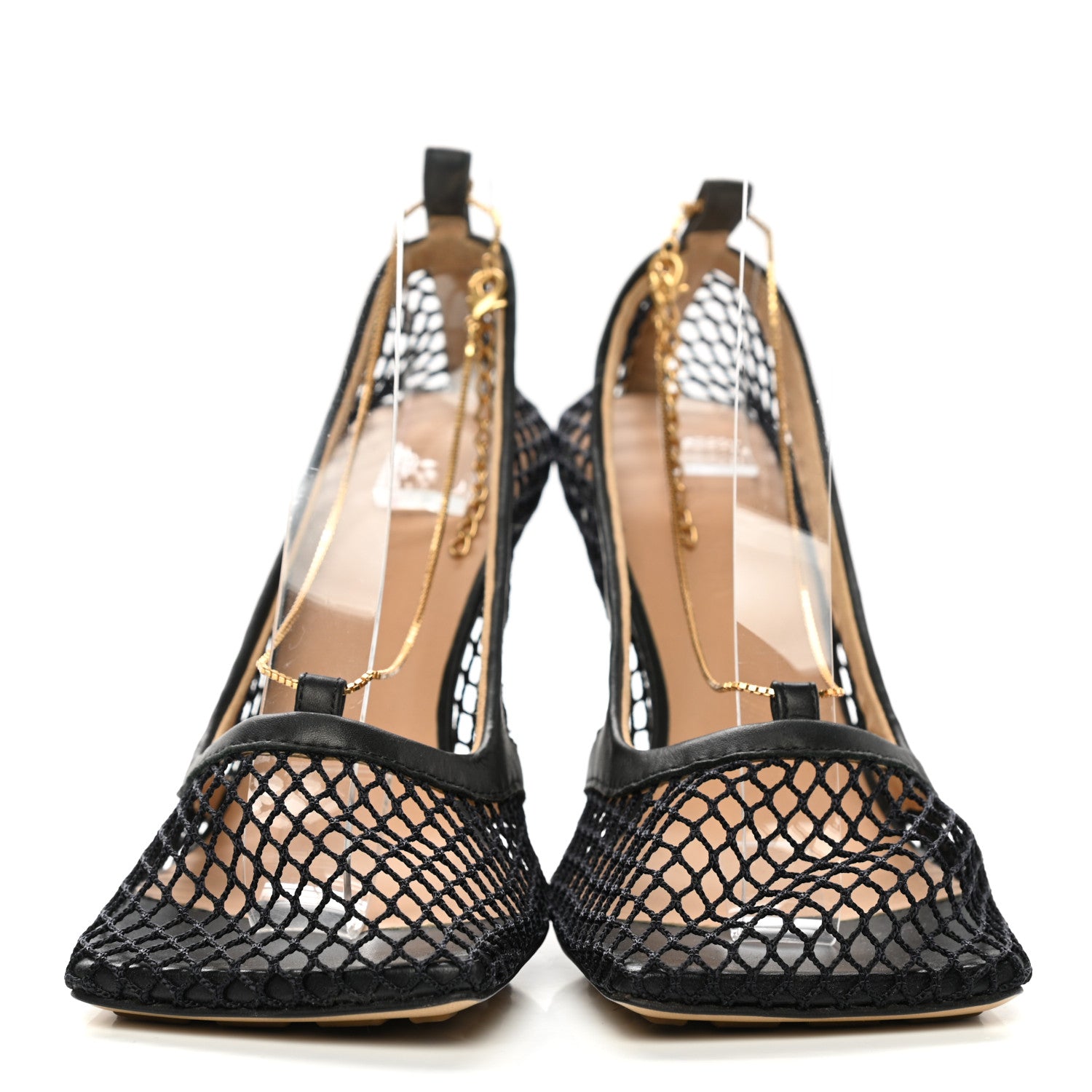 Bottega Veneta Mesh Nappa Chunky Chain Sandals 35.5 Black 2 of 7