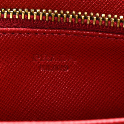 Prada Saffiano Metal Flap Wallet With Strap Fuoco 7 of 13
