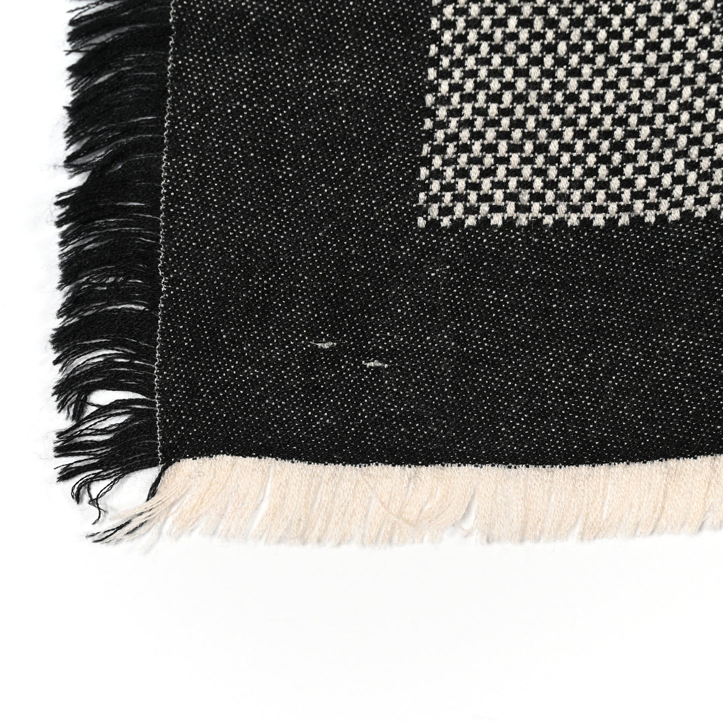 Silk Wool Monogram Neo Natte Shawl Black