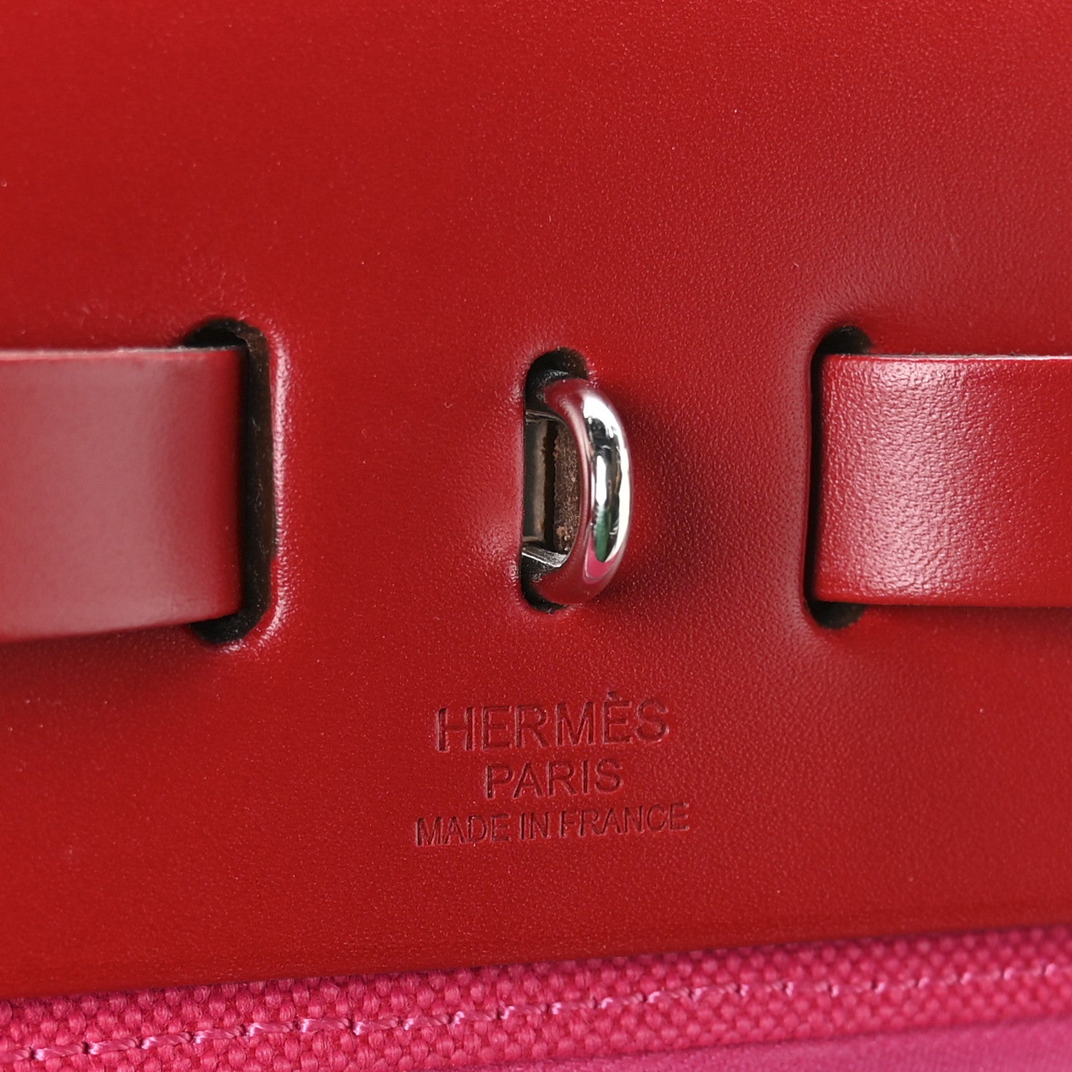 Hermes Toile Militaire Vache Hunter Laque Herbag Zip Retourne 31 PM Rose Mexico Rouge Piment 7 of 11