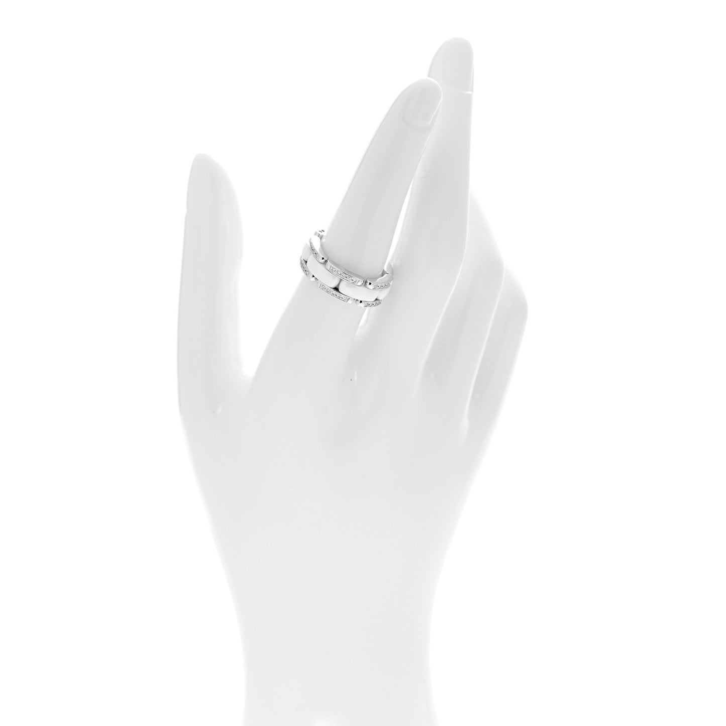 18K White Gold Ceramic Diamond Medium Ultra Ring White 50 5.5