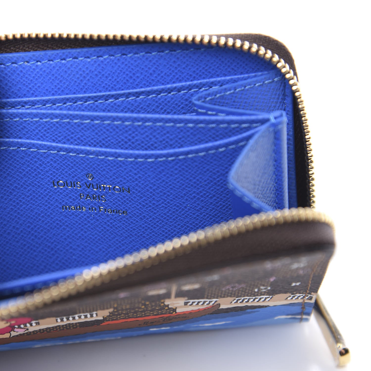 Louis Vuitton Damier Ebene 2019 Christmas Animation Zippy Coin Purse Blue 5 of 6