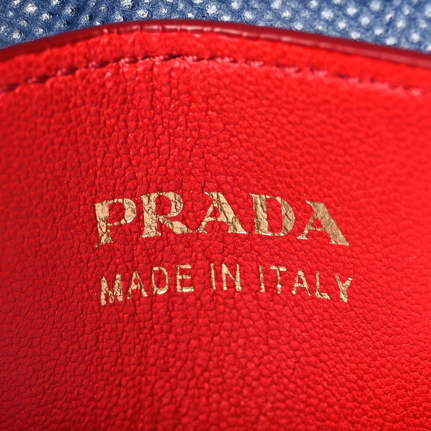 Prada Saffiano Cuir Medium Double Bag Bleuette Rosso 6 of 10