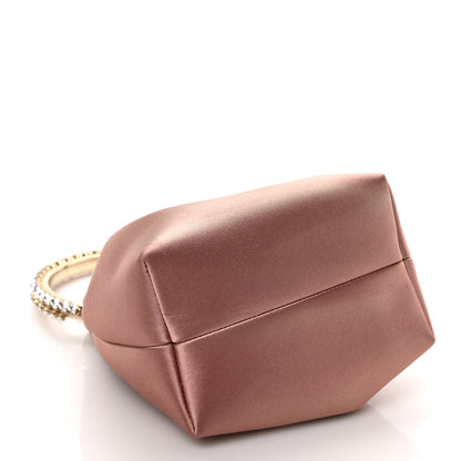 Jimmy Choo Satin Crystal Embellished Top Handle Bon Bon Bag Pink 4 of 9