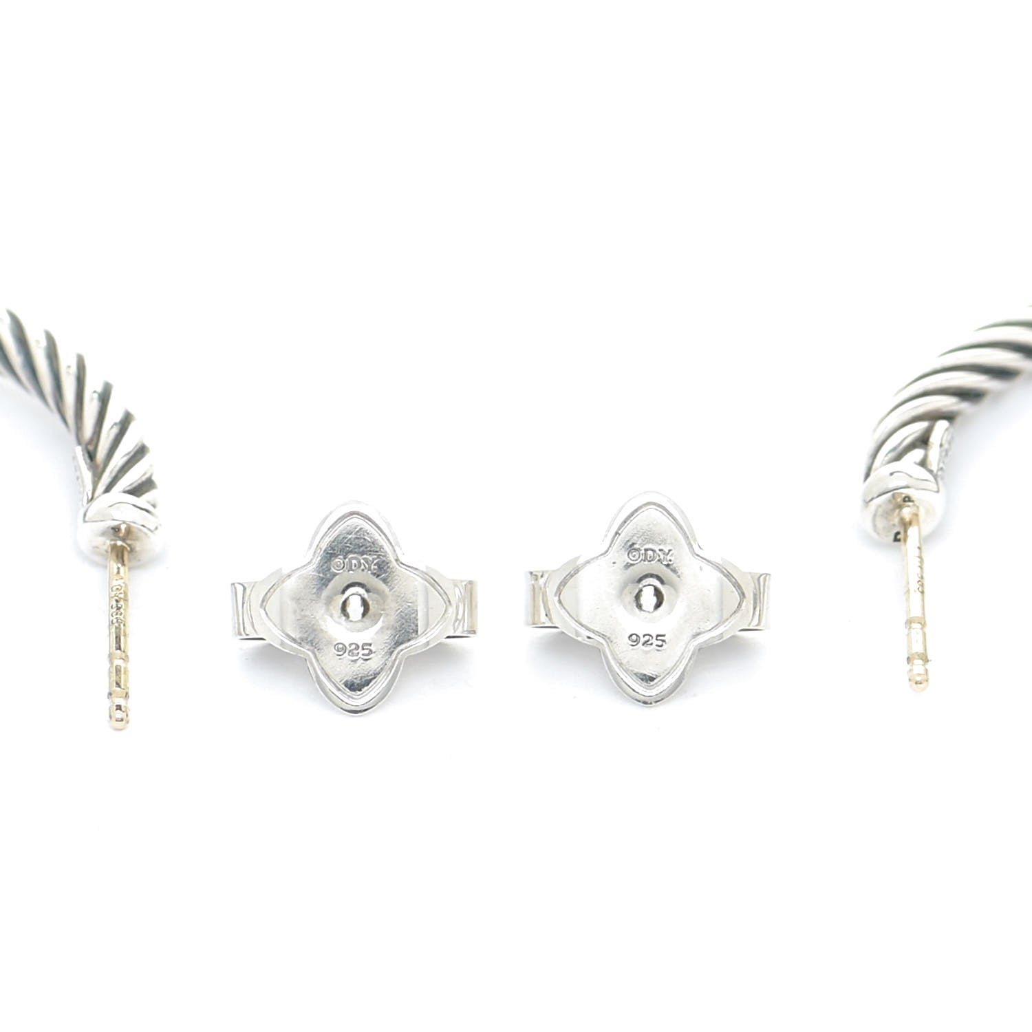 David Yurman Sterling Silver Small Cable Classics Hoop Earrings 5 of 7