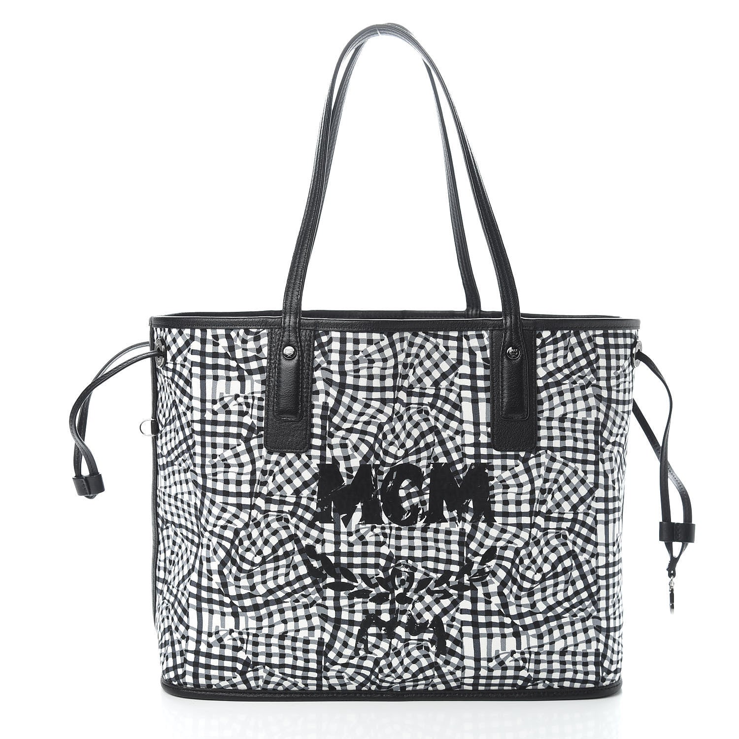 MCM Visetos Medium Liz Reversible Shopper Tote Black 6 of 14