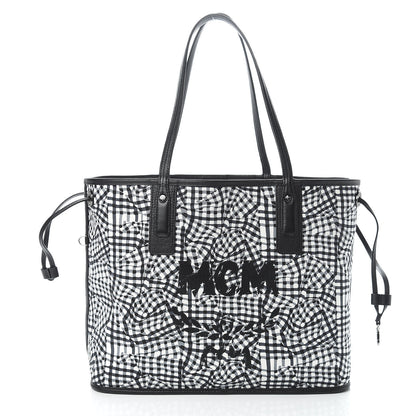 MCM Visetos Medium Liz Reversible Shopper Tote Black 6 of 14