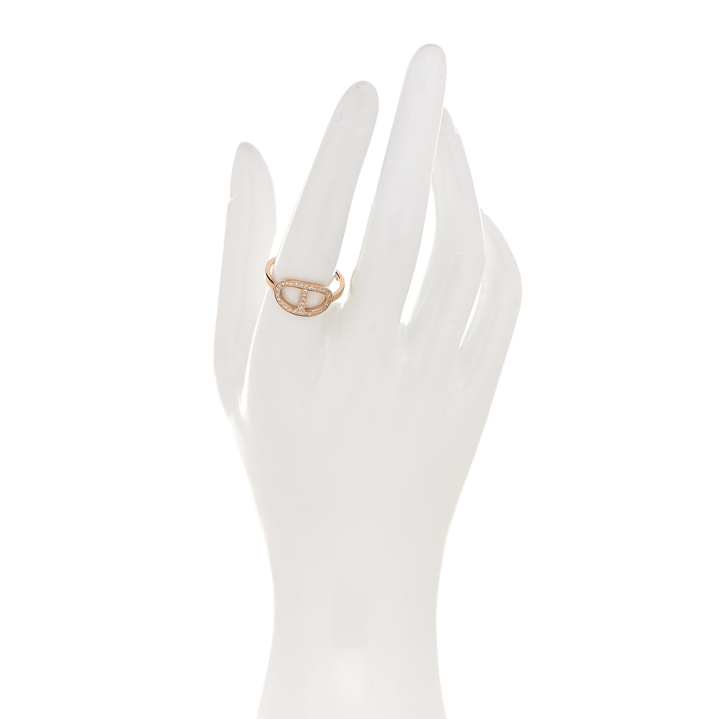 18K Rose Gold Diamond MM Chaine d'Ancre Contour Ring 57 8