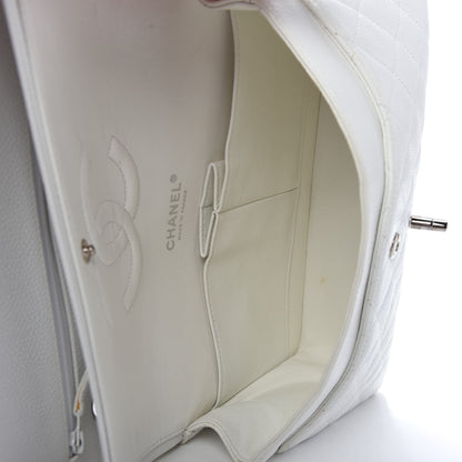 Chanel Caviar Quilted Medium Double Flap White 5 of 10