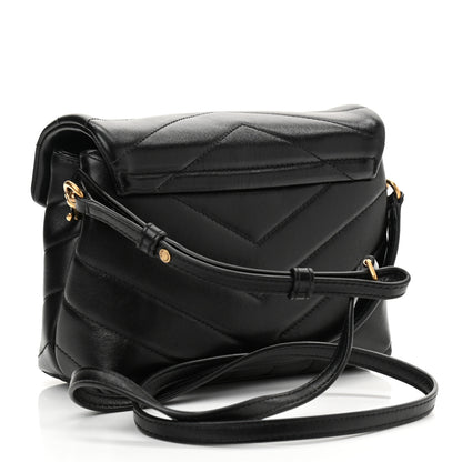 Saint Laurent Calfskin Y Quilted Monogram Toy Loulou Crossbody Bag Black 3 of 10