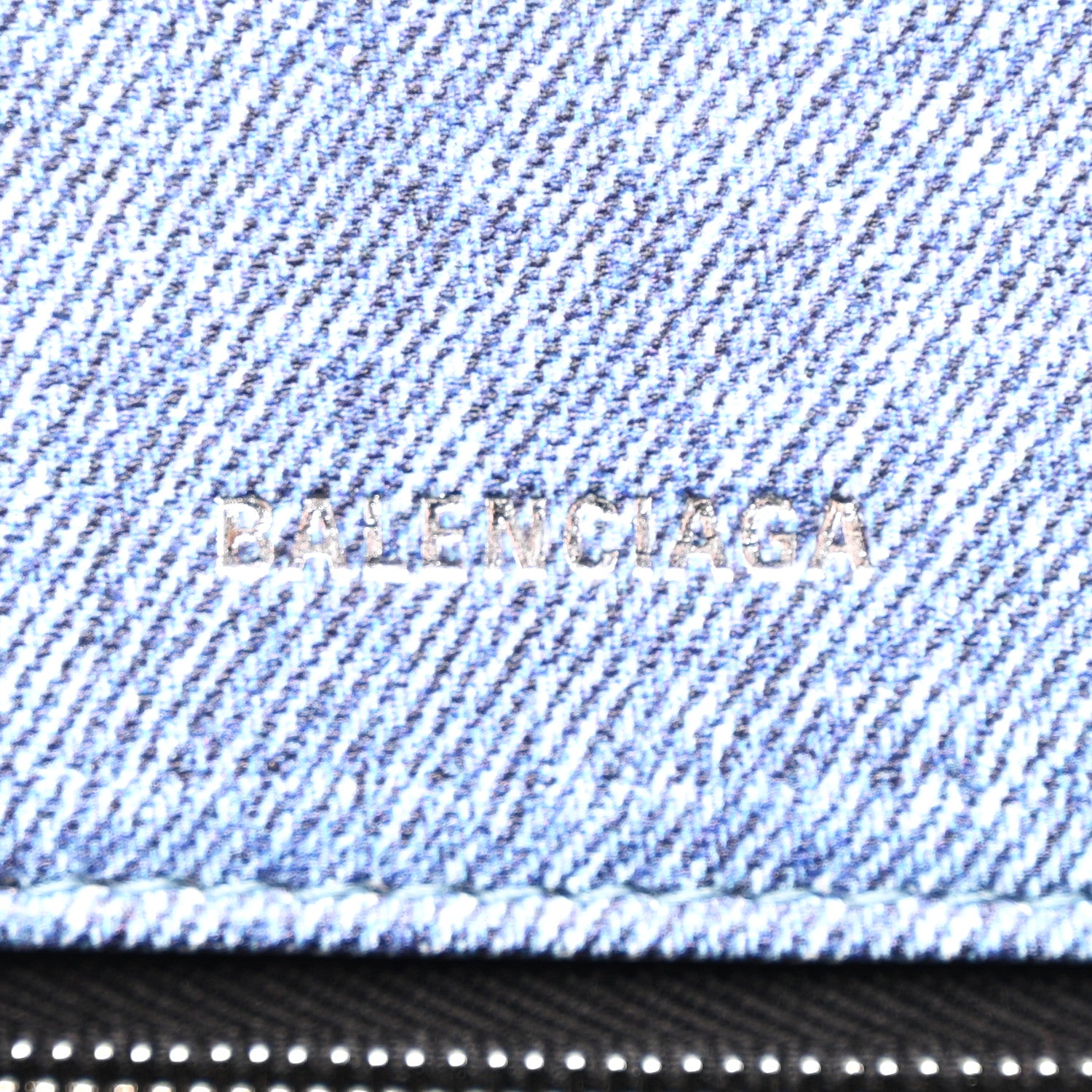 Balenciaga Nappa Denim Printed Small Hourglass Top Handle Bag Denim Blue 6 of 10