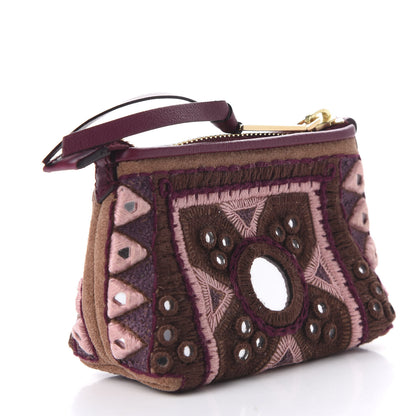Burberry Suede Mirror Embroidered Key Pouch Multicolor 3 of 7