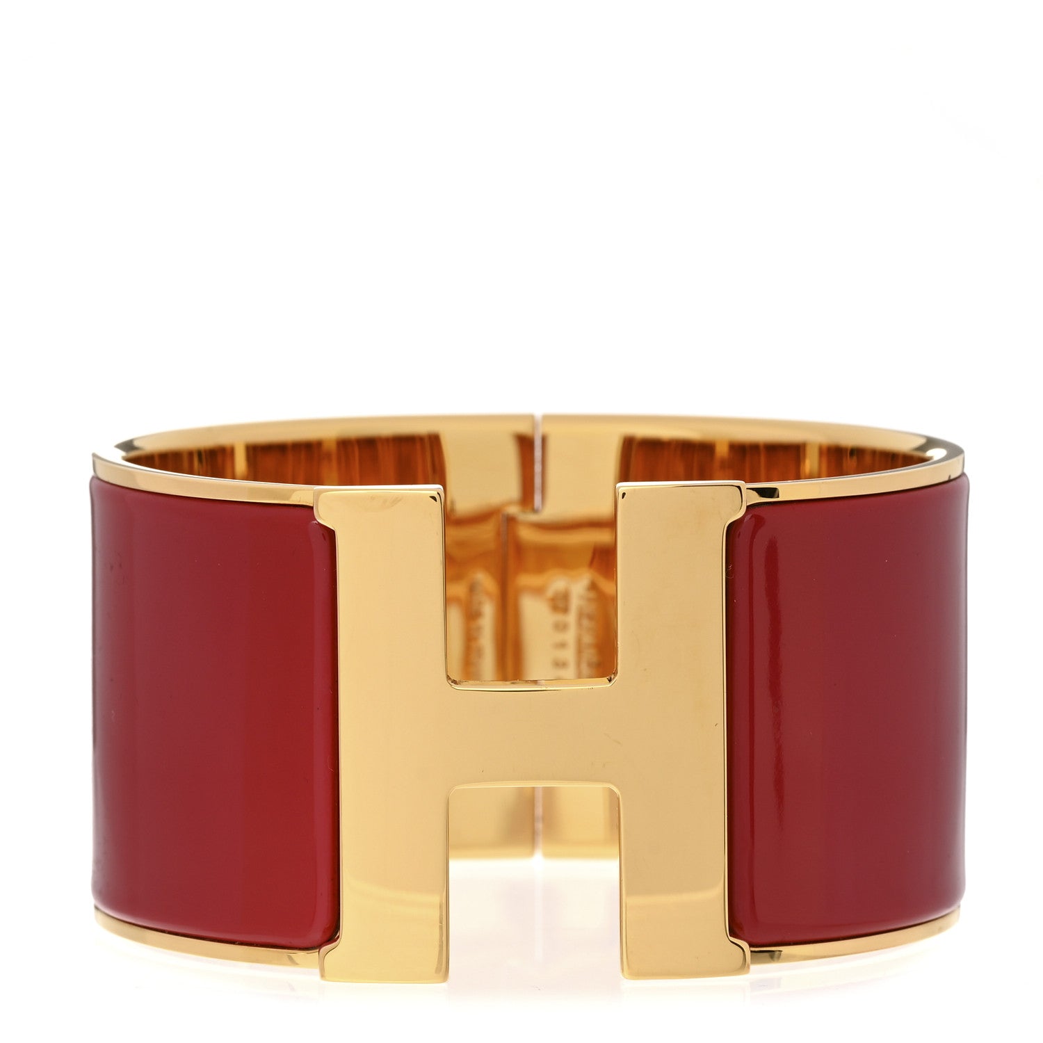 Hermes Enamel Extra Wide Clic Clac H Bracelet GM Red 1 of 3