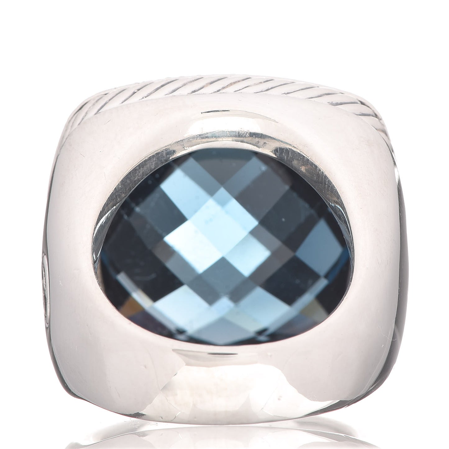 Sterling Silver Diamond Hampton Blue Topaz 20mm Albion Statement Ring 55 7