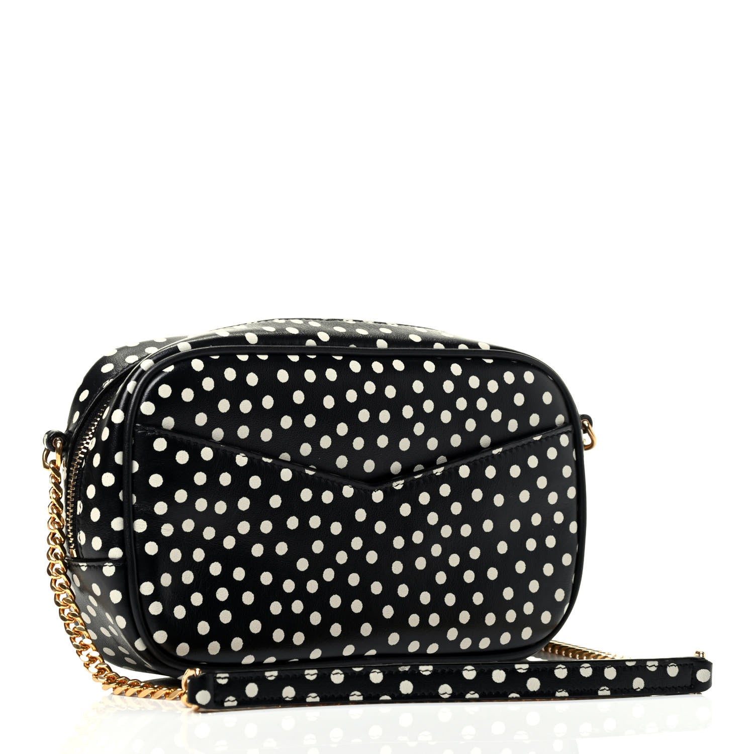 Saint Laurent Calfskin Printed Polka Dot Mini Lou Camera Bag Black Crema Soft 2 of 4