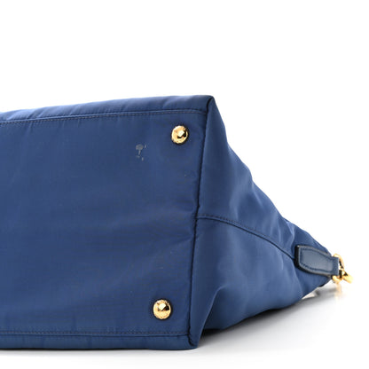 Prada Tessuto Nylon Saffiano Tote Royal Blue 9 of 10