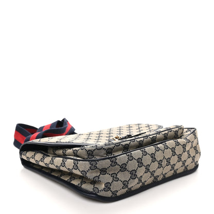 Gucci Monogram Web Childrens Messenger Bag Beige Navy 4 of 10