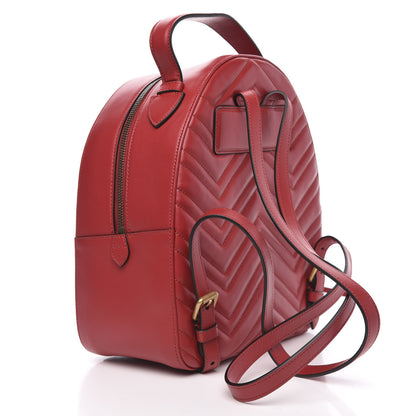 Gucci Calfskin Matelasse GG Marmont Dome Backpack Hibiscus Red 2 of 10