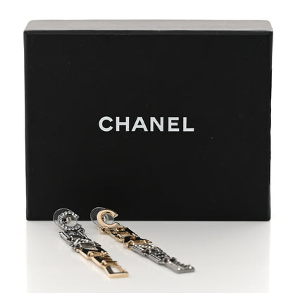 Chanel Crystal Pearl Chanel Bright Young Things Earrings Gold Ruthenium 5 of 5
