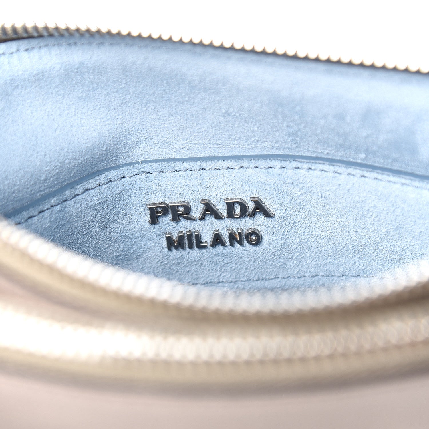 Prada Glace Calf Etiquette Double Zip Crossbody Bag Pomice Astrale 6 of 10